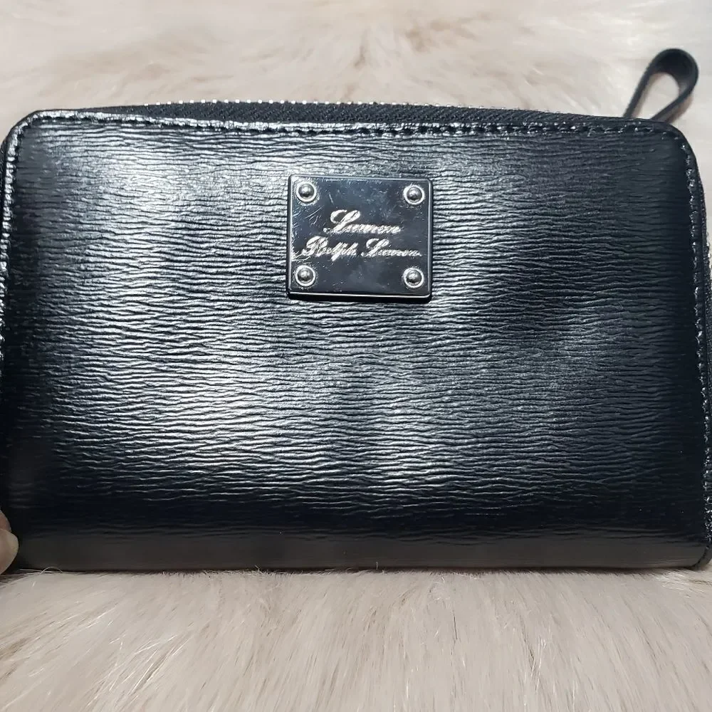 Lauren Ralph Lauren Black Leather Clutch Wallet